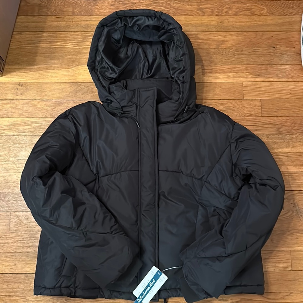 BRAND NEW Sebby Black Winter Cropped Puffer XL